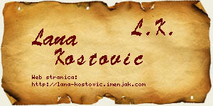 Lana Kostović vizit kartica
